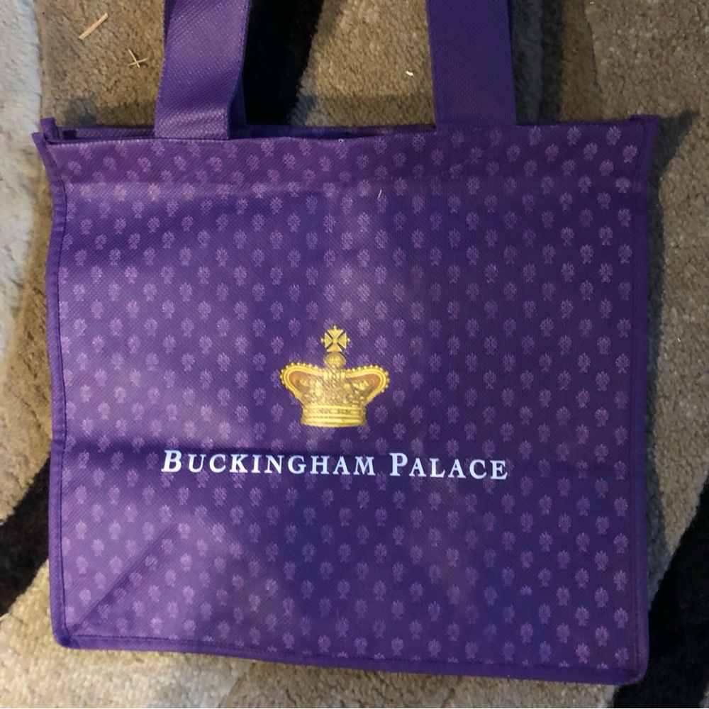 Buckingham Palace Royal Collections Shop Gift Bag Euc Purple With Crown View 4